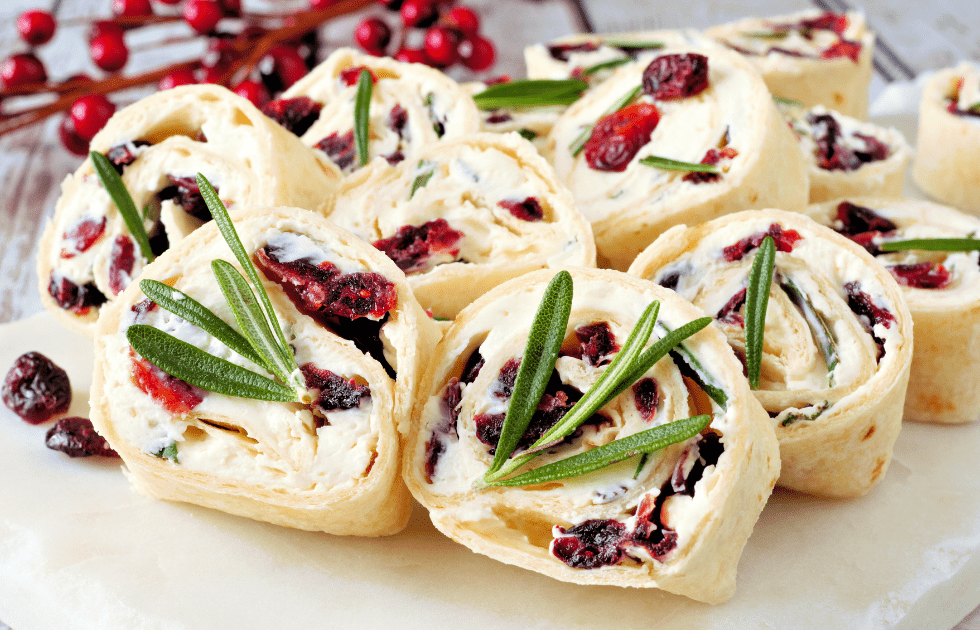 Cranberry Cream Cheese Pinwheels